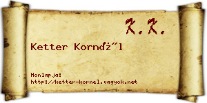 Ketter Kornél névjegykártya