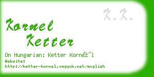 kornel ketter business card